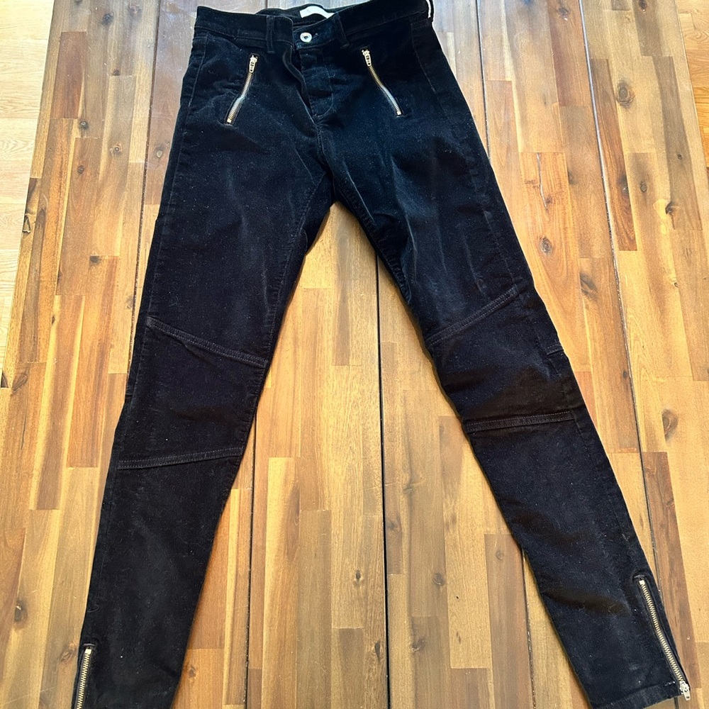 Banana Republic Black Corduroy Pants with zipper detail